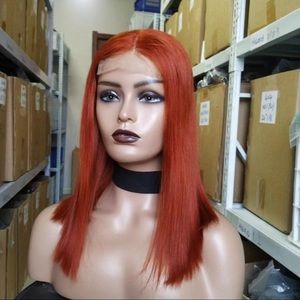 14inch virgin Human hair wig with 5*4 closure lace front